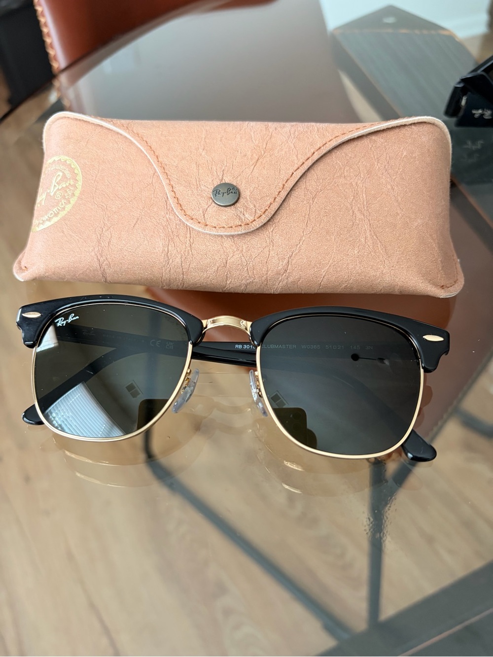 Ray-Ban Black and Gold Sunglasses
